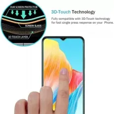 Tecno Spark Go 2023 with a screen protector, highlighting 3D-Touch technology for fast response