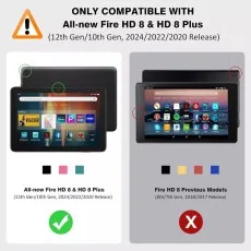 Amazon Fire HD 8 (12th Gen, 2024) screen protector with oleophobic coating, fingerprint-resistant and HD clarity for a smooth touch experience