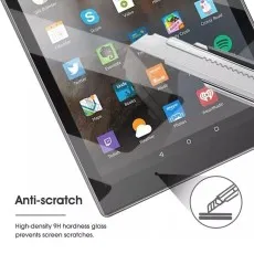 Easy installation of Amazon Fire HD 8 (12th Gen, 2024) tempered glass screen protector, bubble-free application with perfect edge coverage