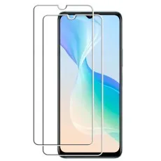 Vivo Y31 Standard smartphone with two transparent tempered glass screen protectors, featuring a notch cutout for the front camera