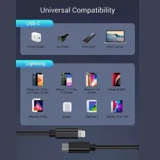 USB-C to iPhone charging cable with MFi certification, ensuring safe and efficient charging