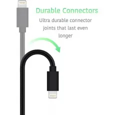 Durable connectors on Type C to iPhone cable with ultra-durable joints designed for long-lasting use