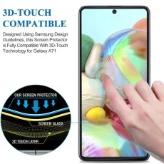 Samsung Galaxy A71 screen protector with 3D-Touch compatibility, designed for smooth touch response and seamless interaction.