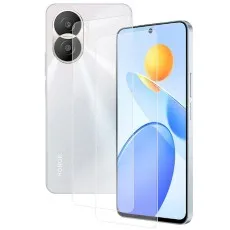 Honor Play7T Pro smartphone with 2 tempered glass screen protector overlay.