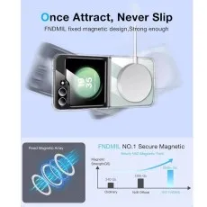 Close-up of magnetic alignment and grip of shockproof case for Samsung Galaxy Z Flip