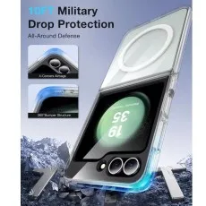 Magnetic Clear Case for Samsung Galaxy Z Flip with Shockproof and Slim Design