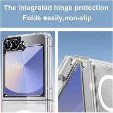 Samsung Galaxy Z Flip 6 Clear Case with Hinge Protection and Shockproof Corners