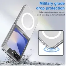 Shockproof Magnetic Clear Case for Galaxy Z Flip 6 with Reinforced Corner Protection