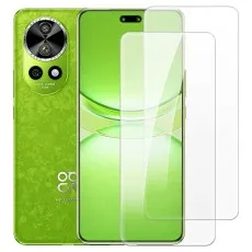 Green Huawei Nova 12 Pro phone with 2 screen Protector Ultra Clear with 2.5D Tempered Edges for Screen Protection.