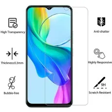 HD Clear 9H Tempered Glass Screen Protector for Vivo Y03. High Transparency, 0.3mm Thickness, Bubble-free, Anti-shatter, Highly Responsive, Scratch Resistant