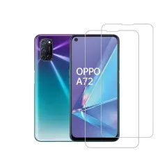 Image showing Oppo A72 with 2 Pack Premium Tempered Glass Screen Protectors ready for installation