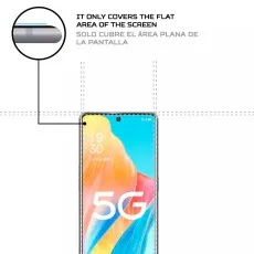Oppo A1 Pro Screen protector covers flat area only. 1930 & 5G shown