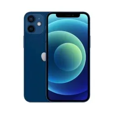 Apple iPhone 12 Mini 64GB Unlocked Renewed in Blue Front and back view showing dual camera