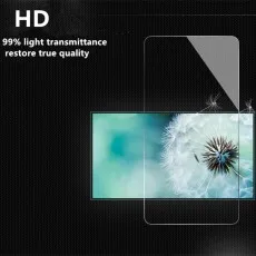 HD screen protector with 99% light transmittance, restoring true image quality. Dandelion image shown.