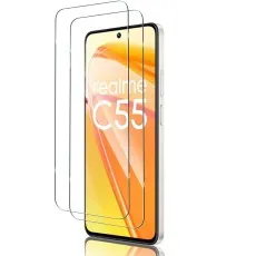 Two Pack Tempered Glass screen protectors for a Realme C67 4G