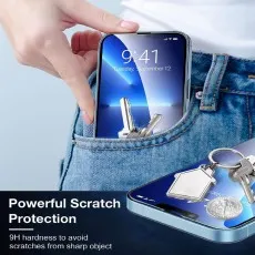Oppo in a jeans pocket with keys, highlighting powerful 9H scratch protection. Time 941, Date Tuesday, September 12.