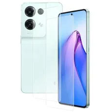 Light green Oppo Reno8 Pro+ with two clear screen protectors. UK listing.