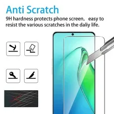 Anti-scratch screen protector with 9H hardness, resisting daily scratches from keys, knives, and other sharp objects.