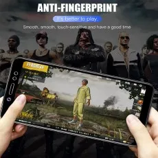 Playing PUBG Mobile on a phone with an anti-fingerprint screen protector