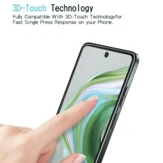 3D-Touch compatible screen protector for Realme Narzo 60x. Finger pressing screen.
