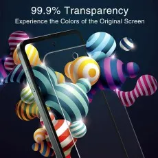 99.9% transparent screen protector for Realme Narzo 50A Prime, ensuring vibrant colors and original display clarity..