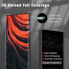 3D curved full coverage screen protector for HTC edge-to-edge, smooth, no bubbles.