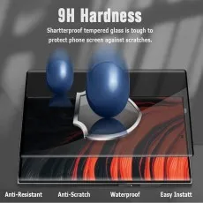 HTC screen protector 9H hardness, shatterproof, anti-scratch, waterproof, easy install. Impact resistant.