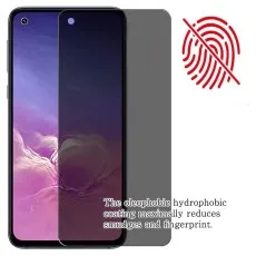 privacy screen protector. Oleophobic hydrophobic coating reduces smudges and fingerprints.