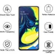 Samsung A80 screen protector smooth, clear, case-friendly, hard, anti-fingerprint