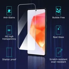 Galaxy C55 screen protector features anti-stain, bubble-free, HD clear, real glass, shatterproof, scratch-resistant