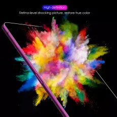 High-definition screen protector showing vibrant color explosion