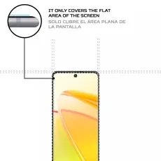 Realme C55 screen protector covers flat area of the screen.
