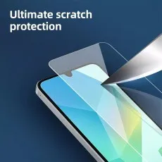 Scratch-resistant screen protector on Samsung M05 with knife test demo