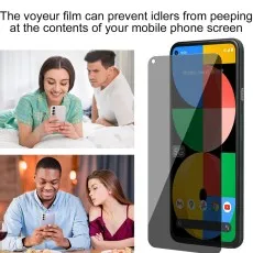 Privacy screen protector (voyeur film) for Nokia 4.5 prevents others from seeing the screen. Examples shown.