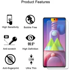 Protect your Samsung M51 screen with this ultra-thin, high-sensitivity, anti-scratch, and anti-fingerprint protector