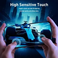 High Sensitive Touch screen protector demonstrated on a smartphone