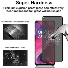 Super hardness screen protector for Oppo A54 5G explosion-proof glass prevents scattering upon impact. Hammer impact shown.