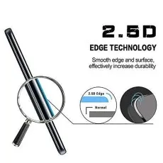 2.5D edge technology smooth edge and surface for increased durability. Magnified view of rounded edge