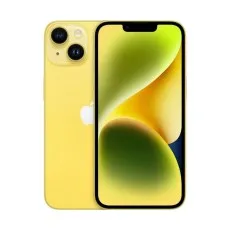 Image showing the Refurbished Apple iPhone 14 256GB Unlocked in Yellow, front and back view