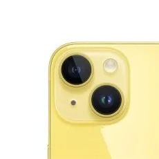 Detail of Apple iPhone 14 256GB camera bump, highlighting the lens and flash