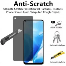 Anti-scratch screen protector for OnePlus Nord (likely) with 9H hardness, resisting scratches from keys and knives.