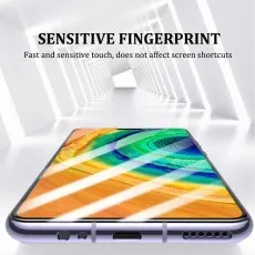 Samsung Quantum 2 with a screen protector highlighting Sensitive Fingerprint and fast touch response