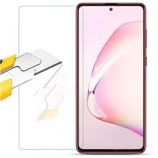 Knife scratching a screen protector for Samsung Galaxy S10 Lite