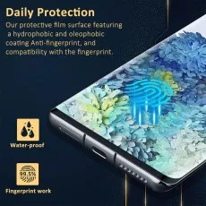 Waterproof screen protector with fingerprint sensor support and anti-fingerprint coating