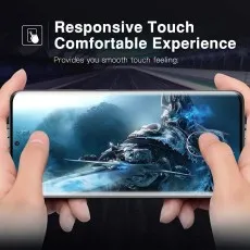 Hands using a Samsung S21 Plus 5G with a responsive touch screen protector