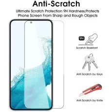 9H anti-scratch screen protector for Samsung Galaxy S24 FE, resistant to keys and knives