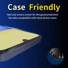 Huawei P Smart S screen protector with case compatibility.