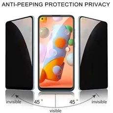 visible head-on, invisible at 45° angles, protecting screen from prying eyes. Colorful screen shown.