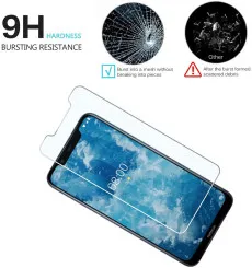 Shatterproof for Nokia C2 Screen Protector, [Full Coverage] Military Grade Protection & Zero Bubble Clear Tempered Glass Case Friendly Film with Phone Stand 5.7 inches- (2 Pack)