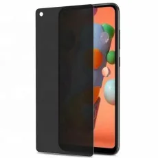 Vivo Y30 with a privacy screen protector being applied and a spare one next to i